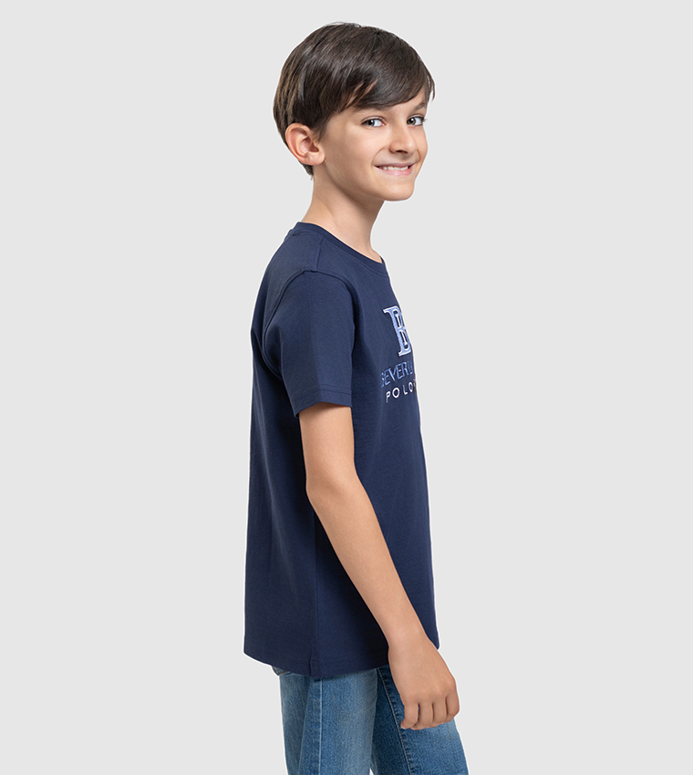 Logo Embroidered Crew Neck T-Shirt