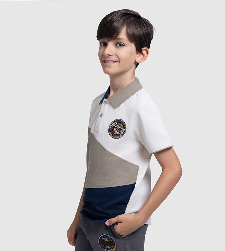 Color Block Short Sleeves Polo T-Shirt