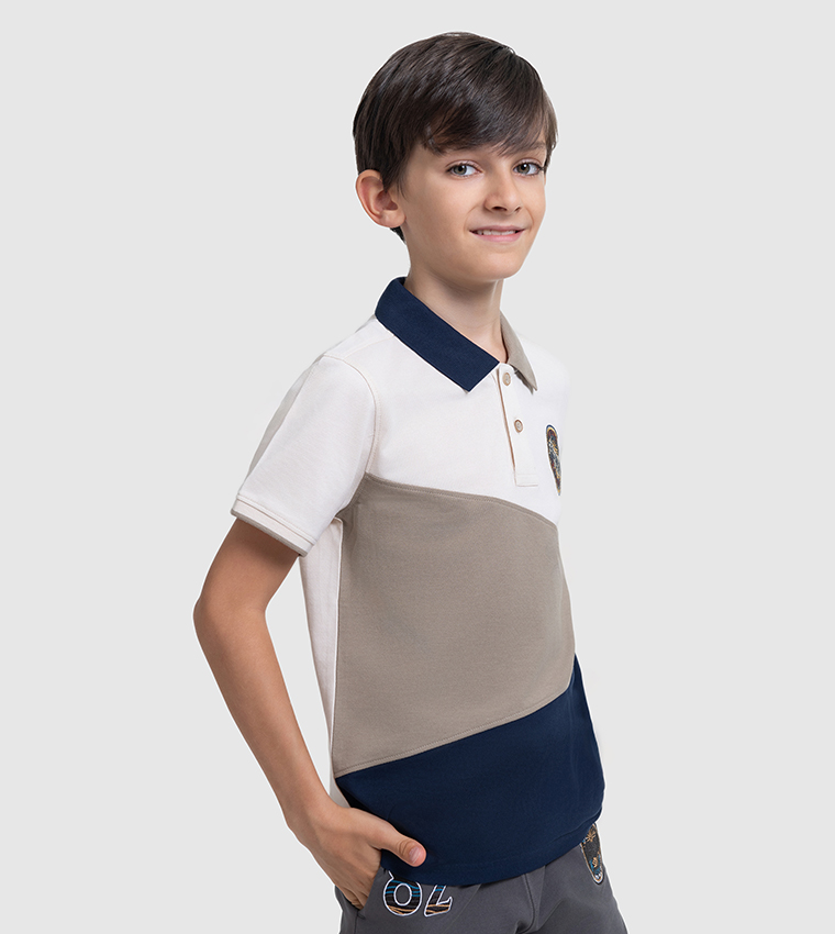 Color Block Short Sleeves Polo T-Shirt