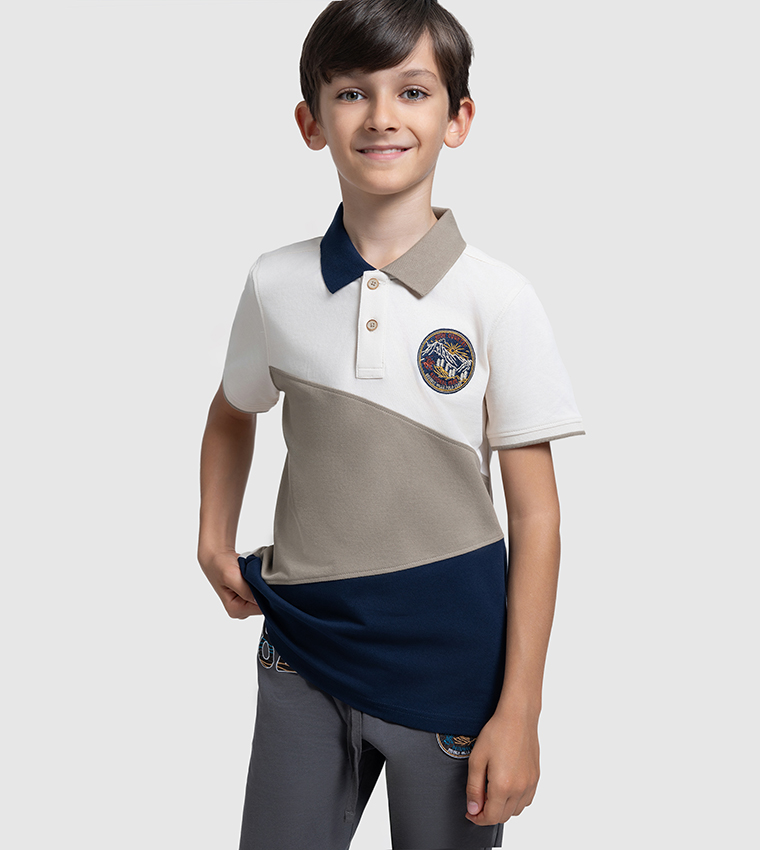 Color Block Short Sleeves Polo T-Shirt