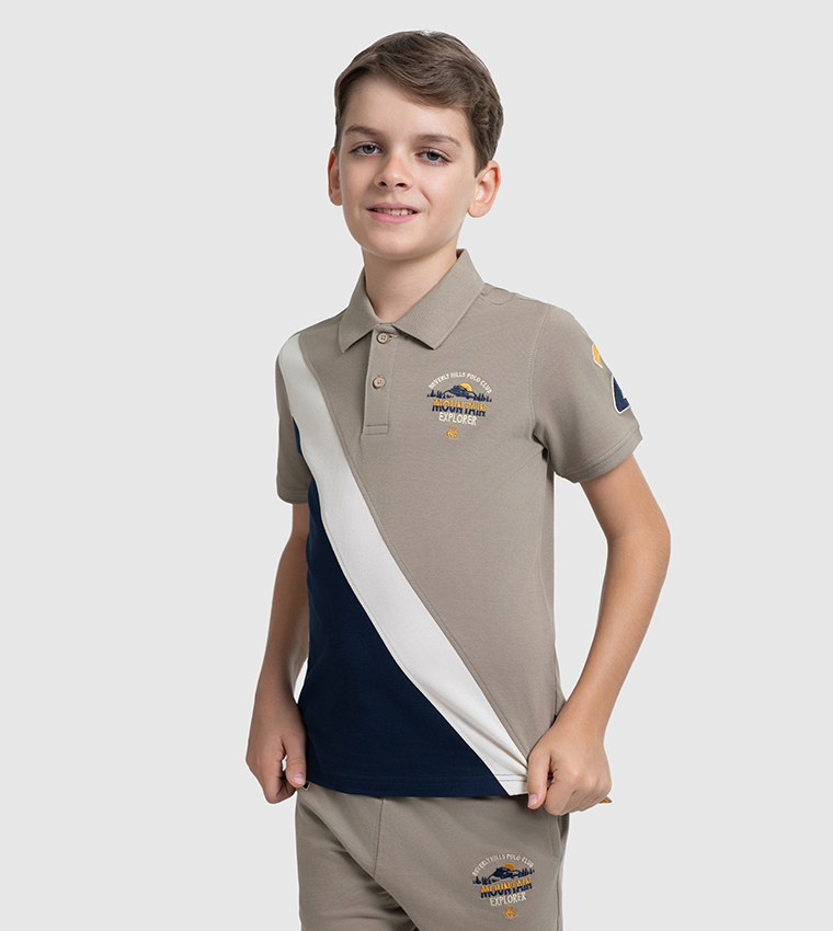 Color Block Short Sleeves Polo T-Shirt
