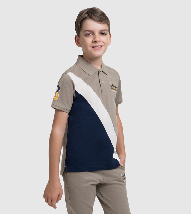 Color Block Short Sleeves Polo T-Shirt