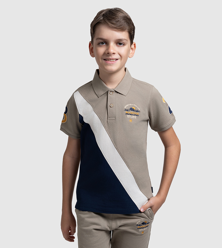 Color Block Short Sleeves Polo T-Shirt