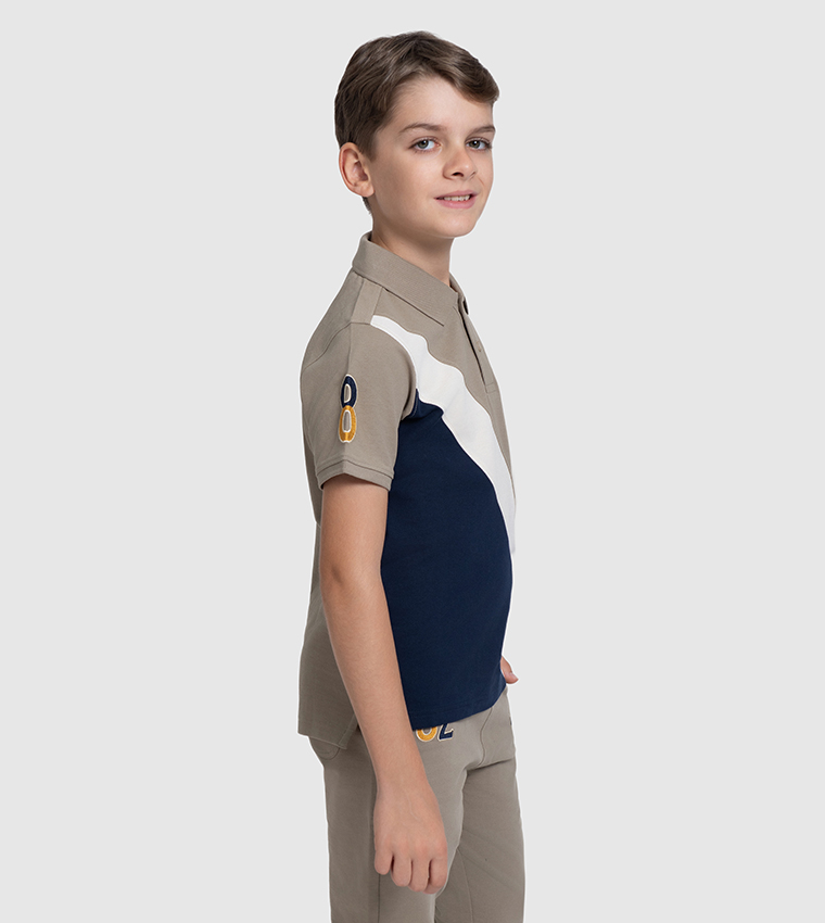 Color Block Short Sleeves Polo T-Shirt