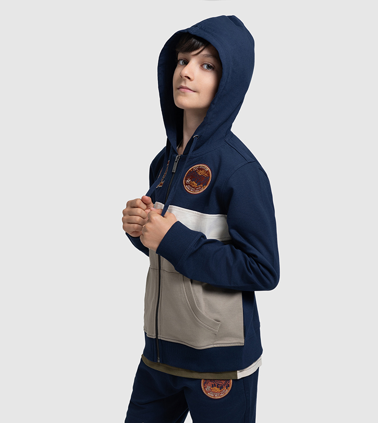 Color Block Hooded Jacket