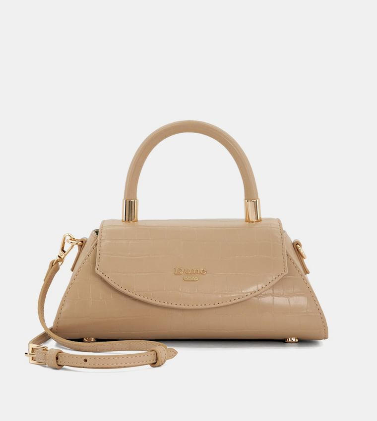 Buy Dune London BINI Croc Textured Mini Bag In Nude | 6thstreet Qatar