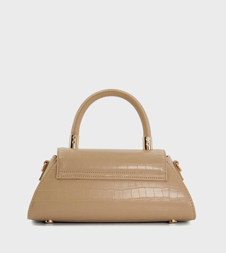 Buy Dune London BINI Croc Textured Mini Bag In Nude | 6thstreet Qatar