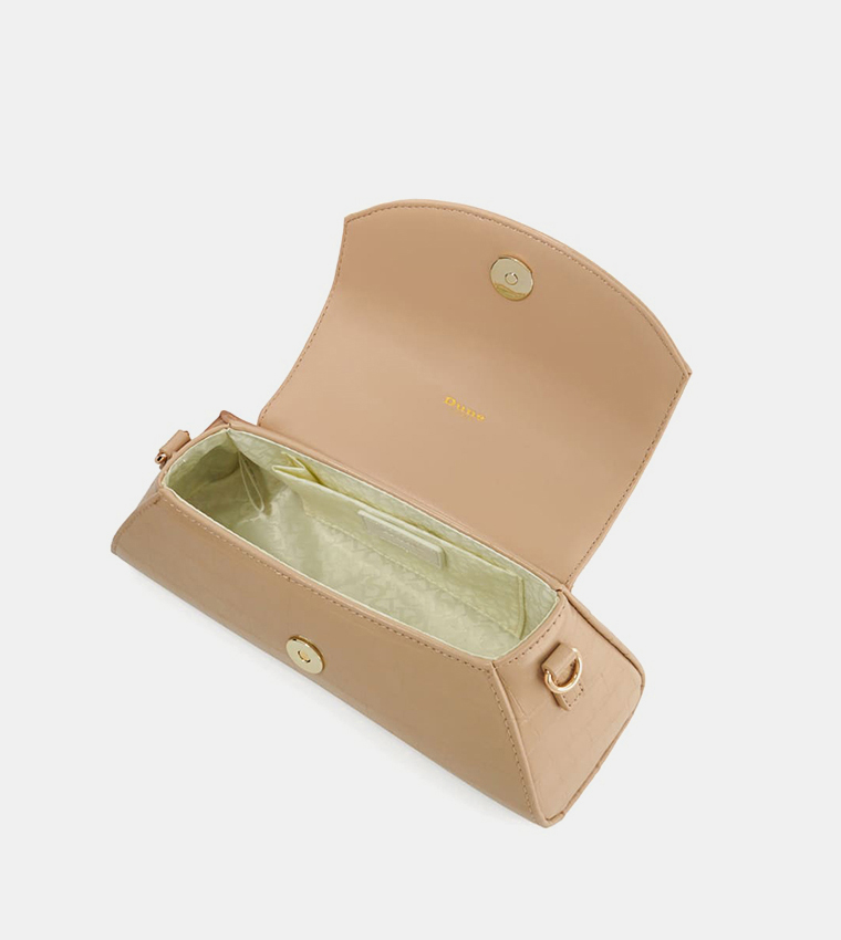 Buy Dune London BINI Croc Textured Mini Bag In Nude | 6thstreet Qatar