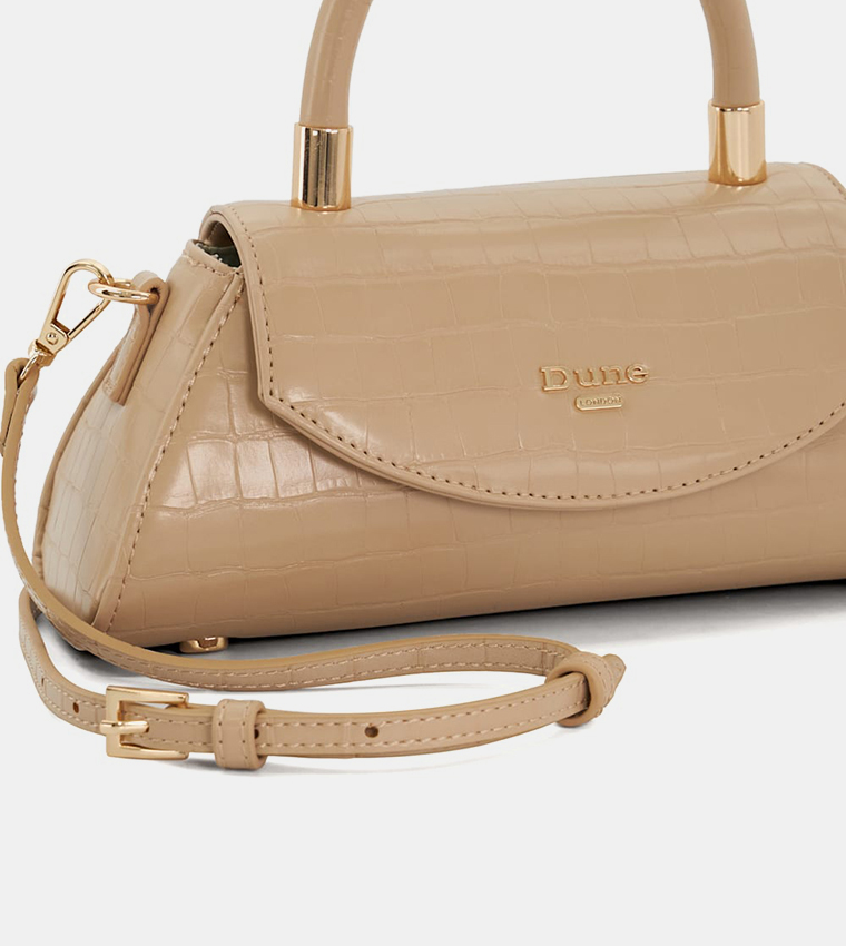 Buy Dune London BINI Croc Textured Mini Bag In Nude | 6thstreet Qatar