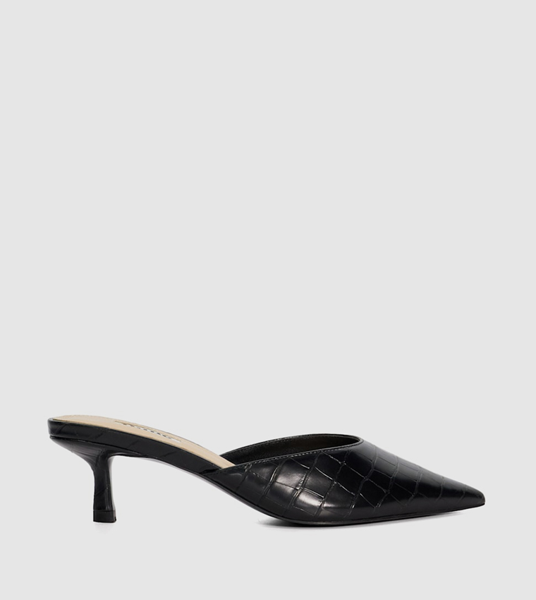 CALIOPE Textured Pointed Toe Mules