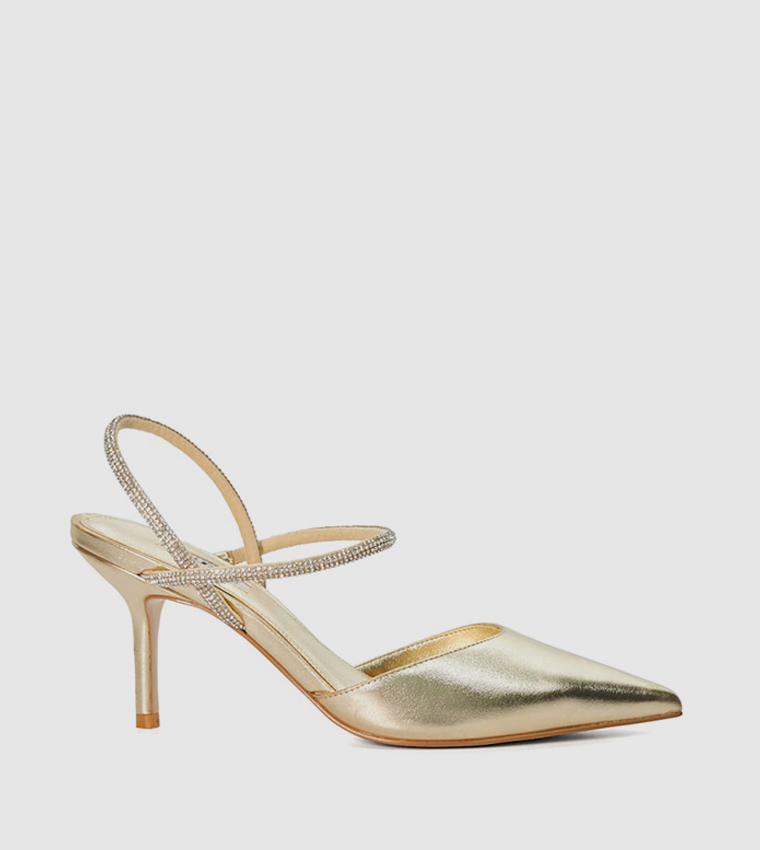 Buy Dune London CANDIDS Embellished Heel Sandals In Gold