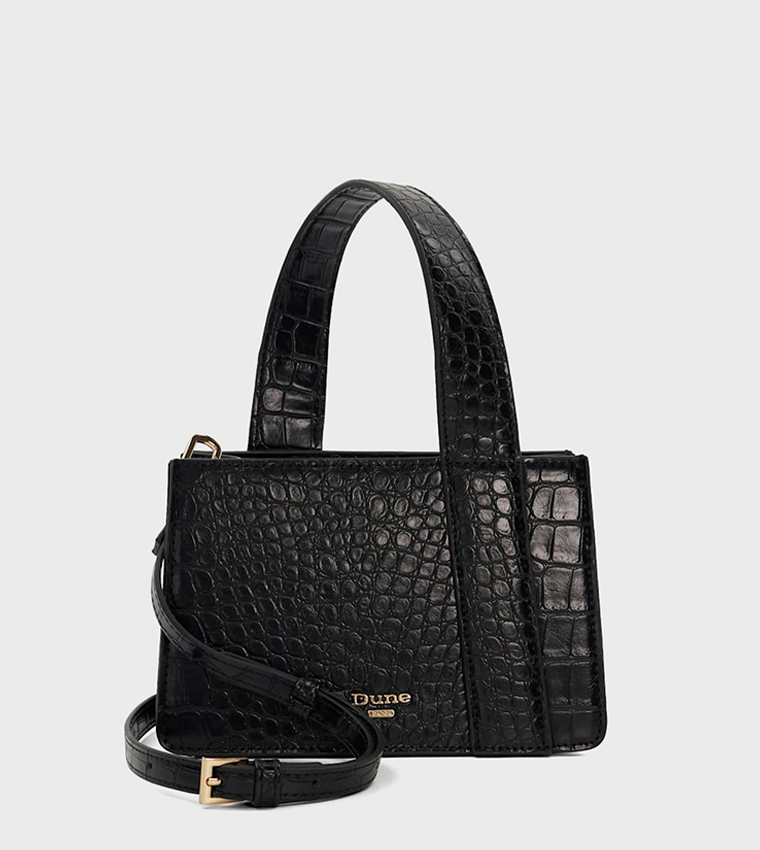 DELANIE Croc Textured Handheld Bag