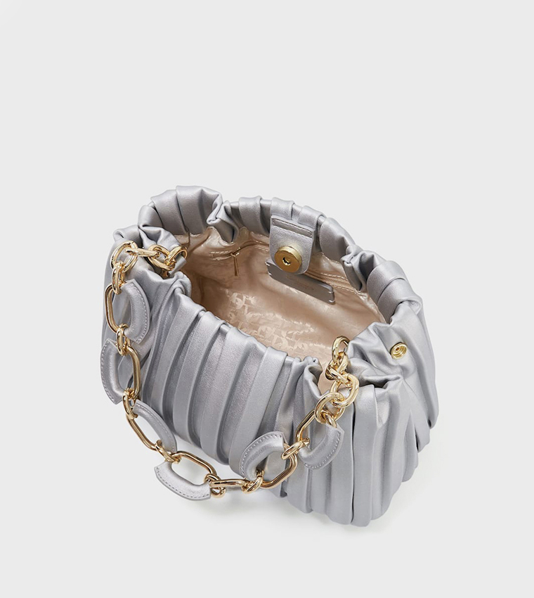 DINIDOMINIE Pleated Top Handle Bag