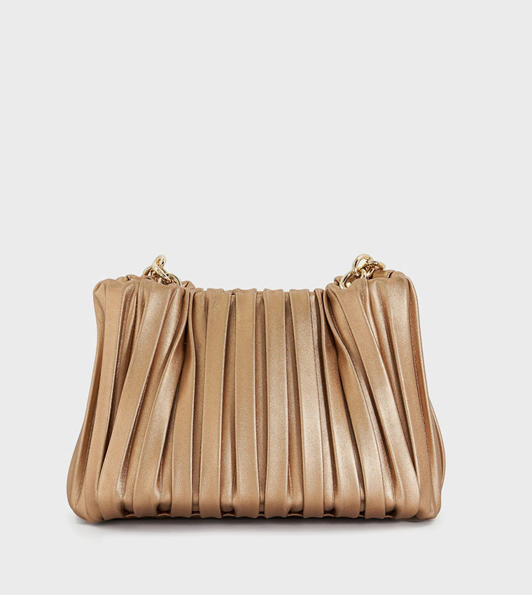 DINIDOMINIE Pleated Top Handle Bag