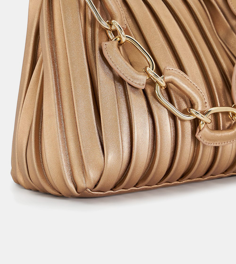 DINIDOMINIE Pleated Top Handle Bag