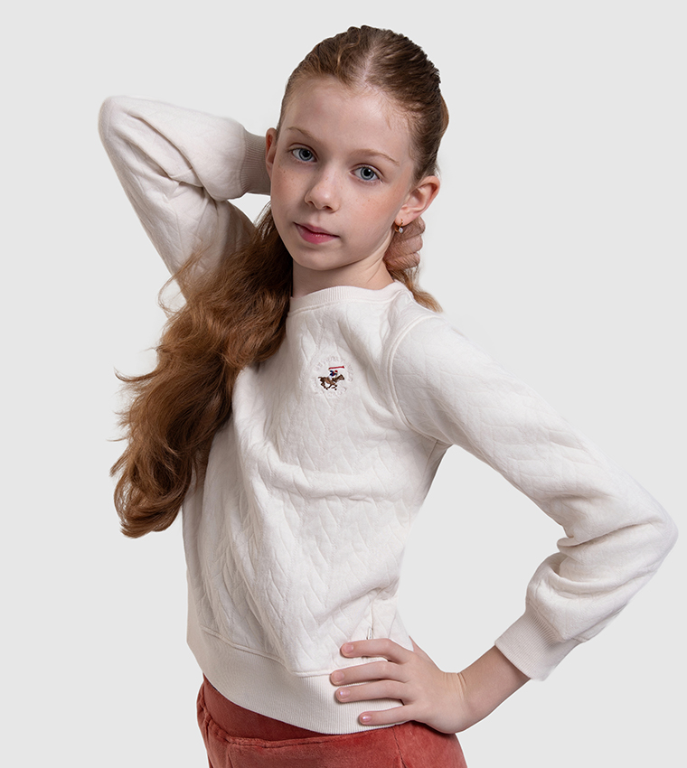 Logo Embroidered Quilted Sweatshirt