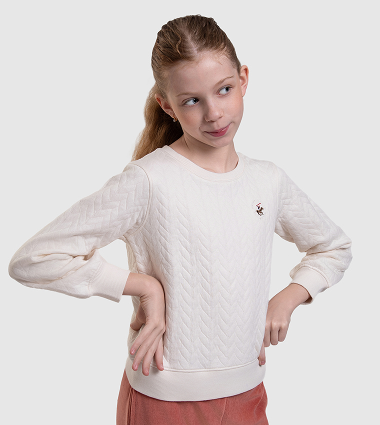 Logo Embroidered Quilted Sweatshirt