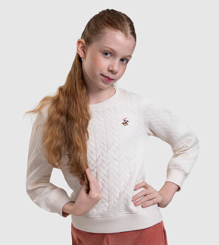 Logo Embroidered Quilted Sweatshirt