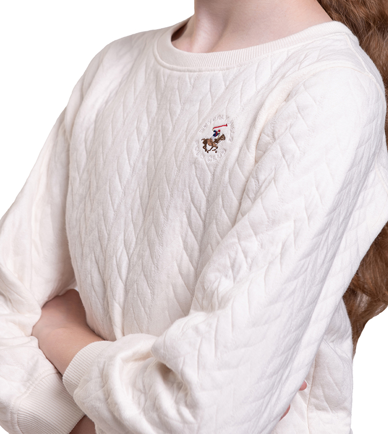 Logo Embroidered Quilted Sweatshirt