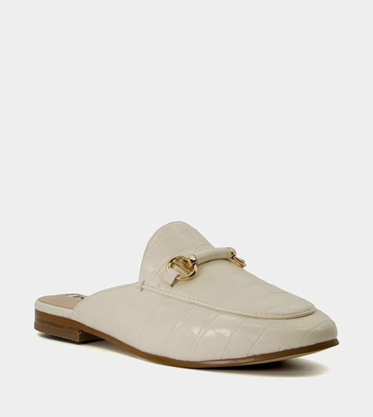 Buy Dune London GENUINE Textured Mules In Cream 6thStreet Bahrain