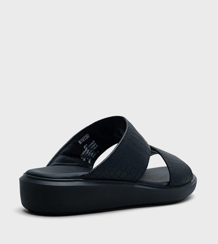 HAMISH Croc Textured Arabic Sandals