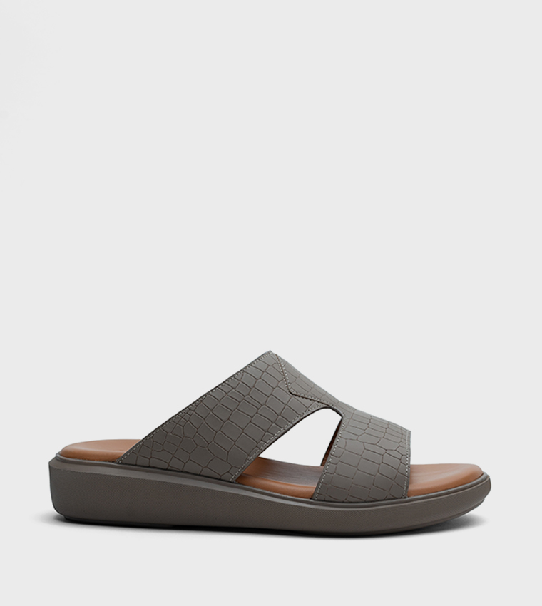 HAMISH Croc Textured Arabic Sandals