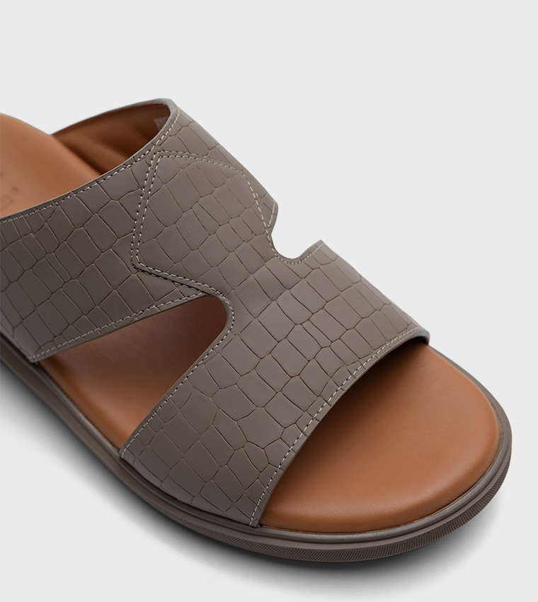 HAMISH Croc Textured Arabic Sandals