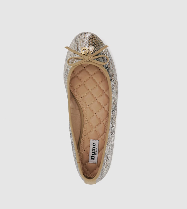 HALLO Textured Bow Detail Ballerinas