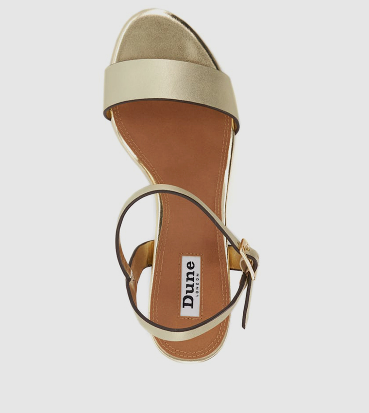 JELLY Metallic Buckle Closure Block Heel Sandals