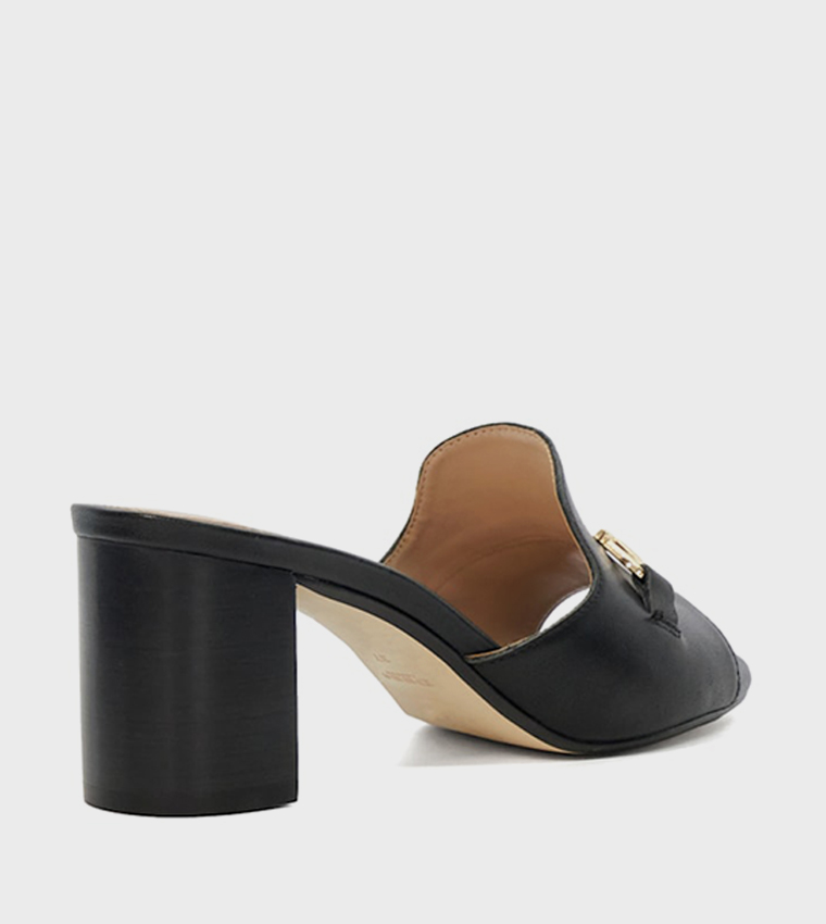 Buy Dune London JOANNE Metal Detail Block Heel Sandals In Black