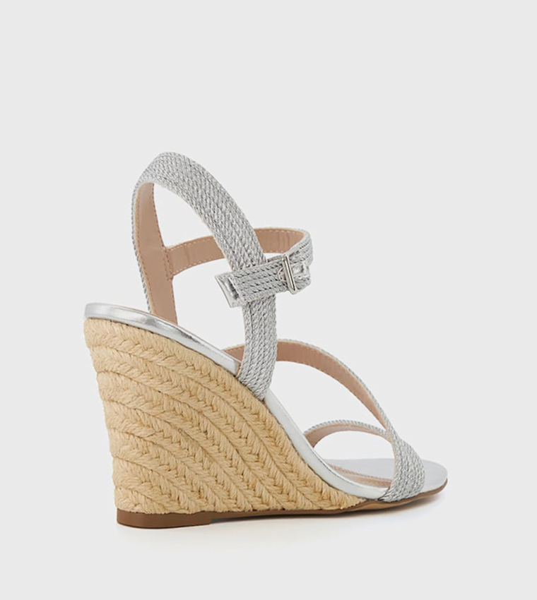KAIA Strappy Woven Wedges