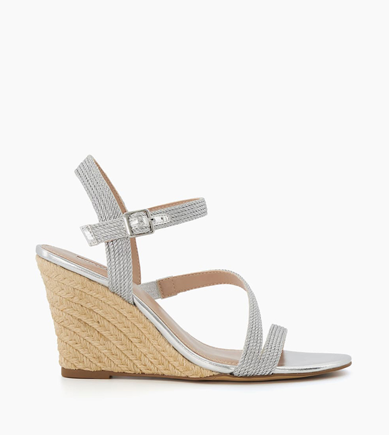 KAIA Strappy Woven Wedges