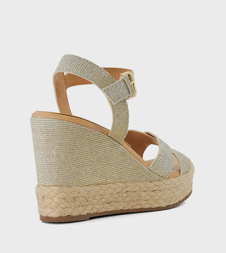 KIND Glittery Wedge Heel Sandals