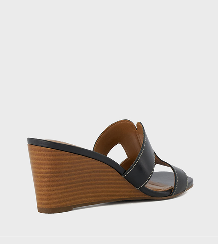 KOUPE Square Toe Wedge Sandals