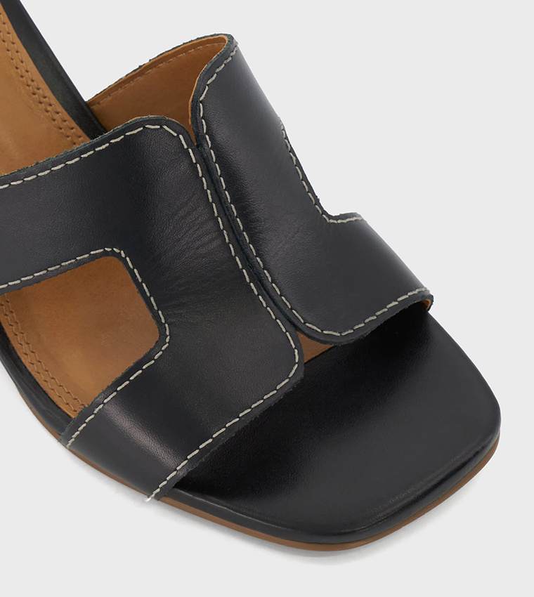 KOUPE Square Toe Wedge Sandals