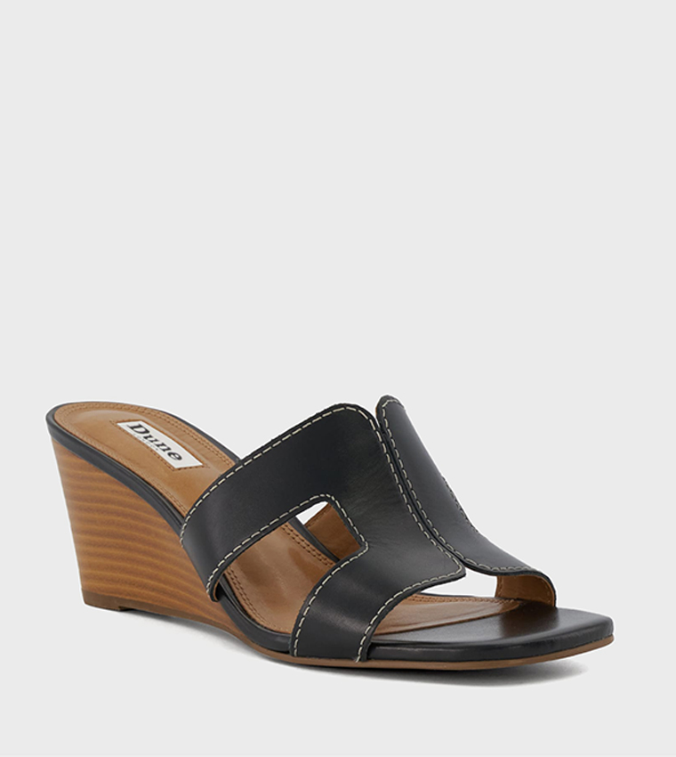 KOUPE Square Toe Wedge Sandals