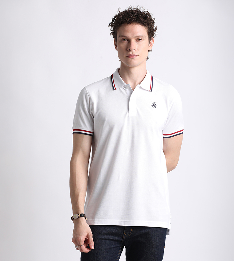 Logo Embroidered Short Sleeves Polo T-Shirt