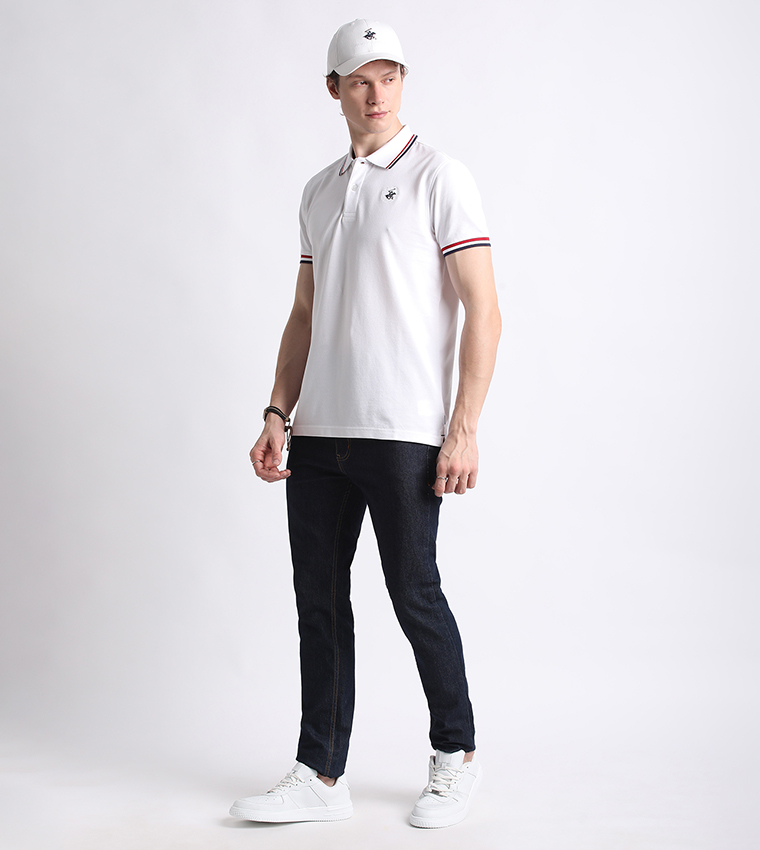 Logo Embroidered Short Sleeves Polo T-Shirt
