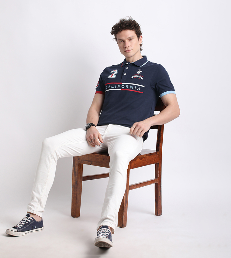 Logo Embroidered Short Sleeves Polo T-Shirt