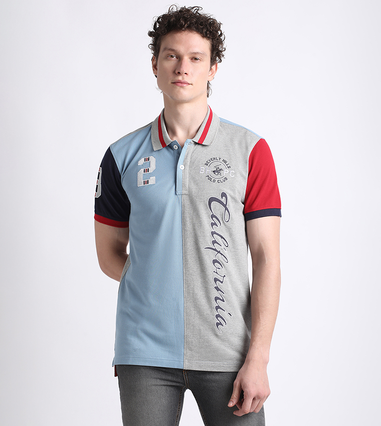 Color Block Short Sleeves Polo T-Shirt