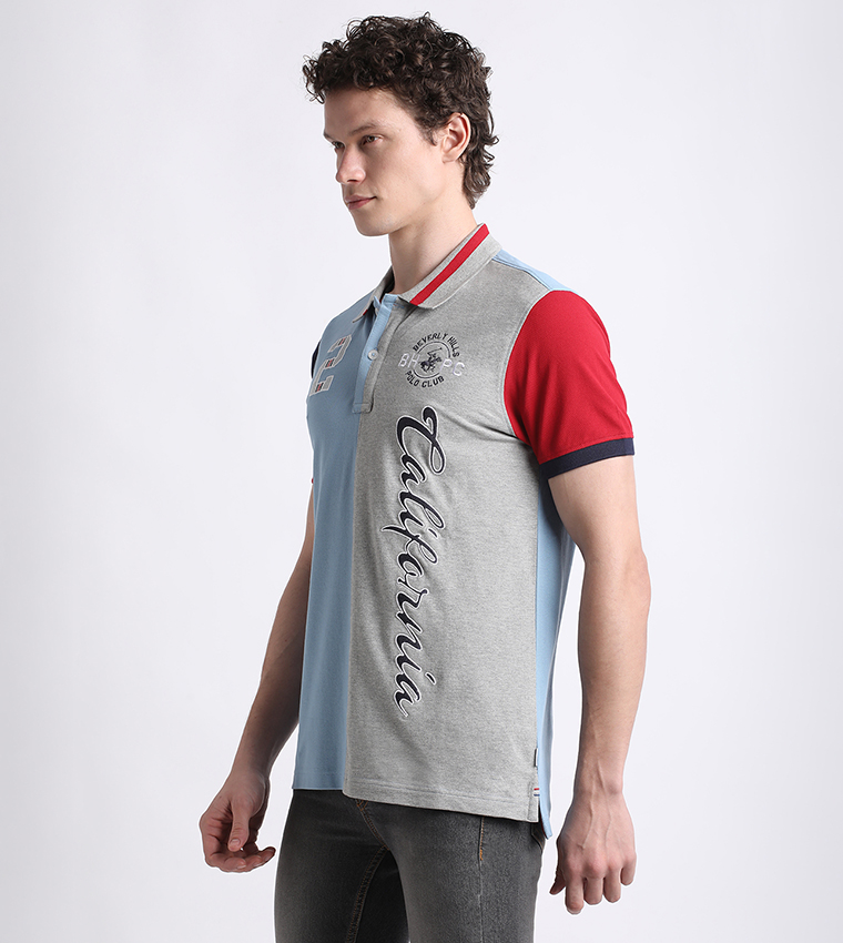 Color Block Short Sleeves Polo T-Shirt