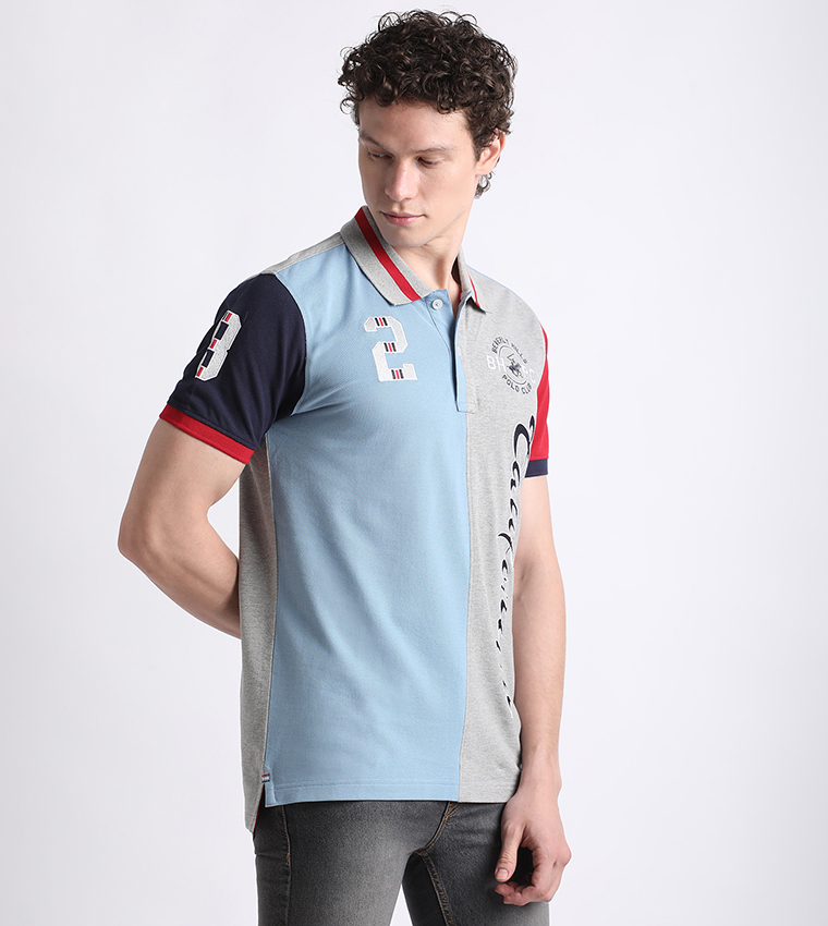 Color Block Short Sleeves Polo T-Shirt