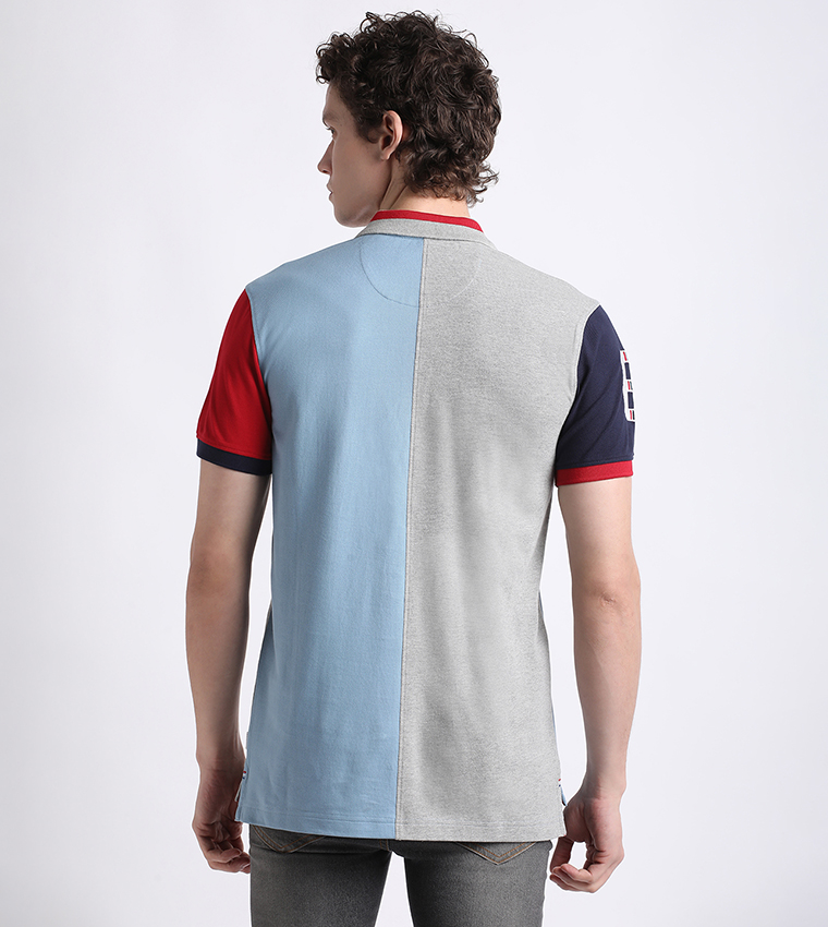 Color Block Short Sleeves Polo T-Shirt