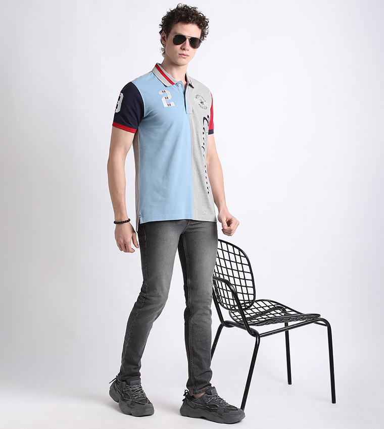 Color Block Short Sleeves Polo T-Shirt