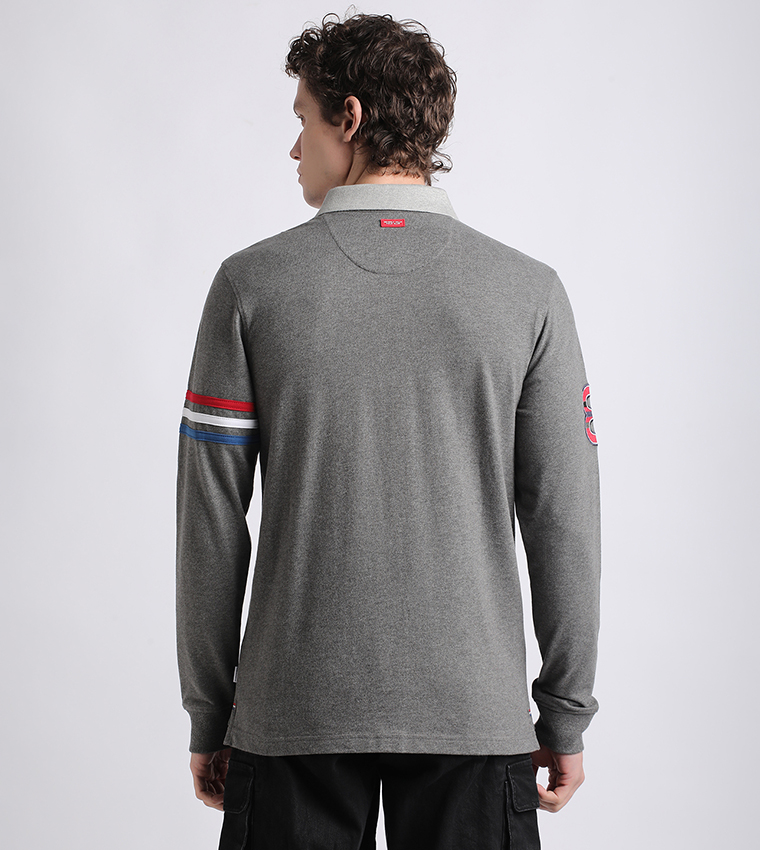 Logo Embroidered Long Sleeves Polo T-Shirt