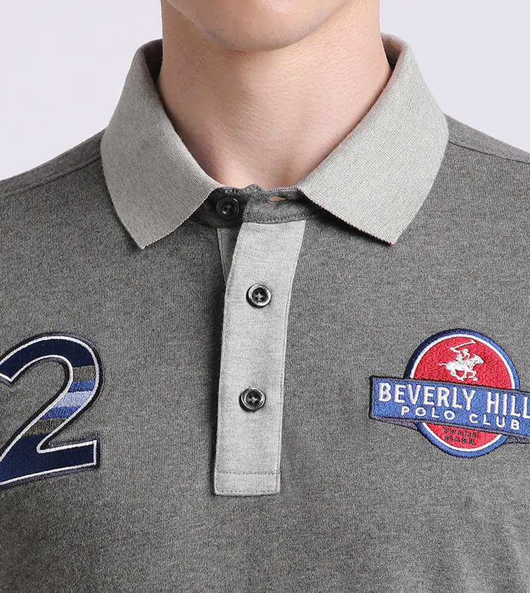 Logo Embroidered Long Sleeves Polo T-Shirt