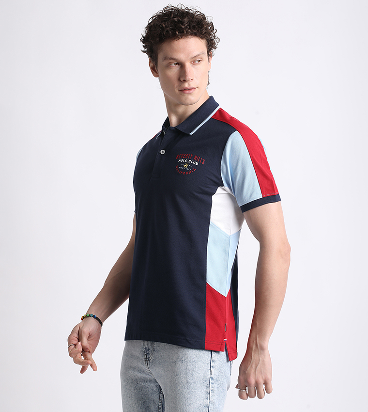 Color Block Short Sleeves Polo T-Shirt