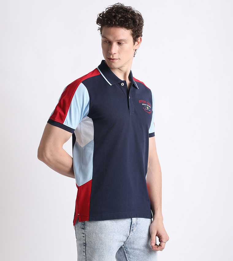 Color Block Short Sleeves Polo T-Shirt