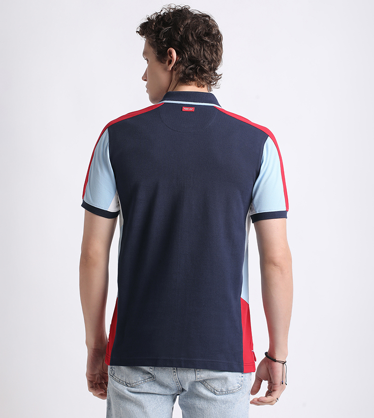 Color Block Short Sleeves Polo T-Shirt