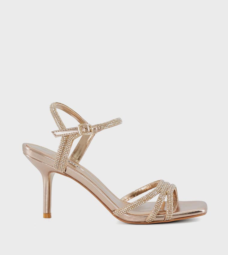 Buy Dune London MALIAH Embellished Slingback Heeled Sandals In Gold 6thStreet Bahrain